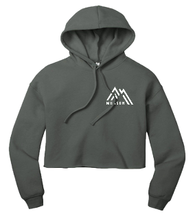 Women's Cropped Fleece Hoodie - Military Green