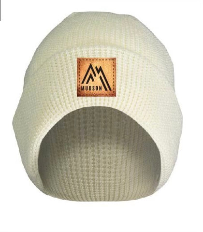 Waffle Knit Cuff Beanie - Cream