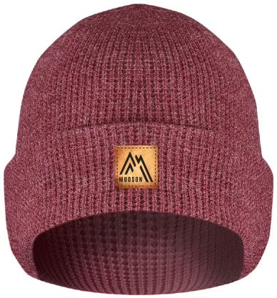 Waffle Knit Cuff Beanie - Bordeaux