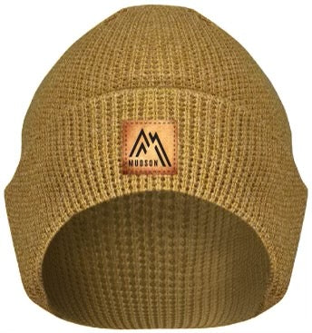 Waffle Knit Cuff Beanie - Caramel