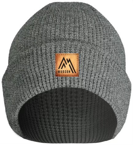 Waffle Knit Cuff Beanie - Graphite